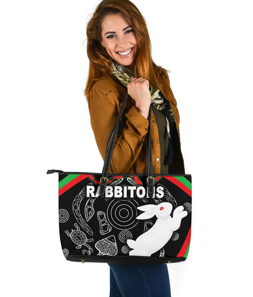 rabbitohs-large-leather-tote-indigenous-mystery-vibes