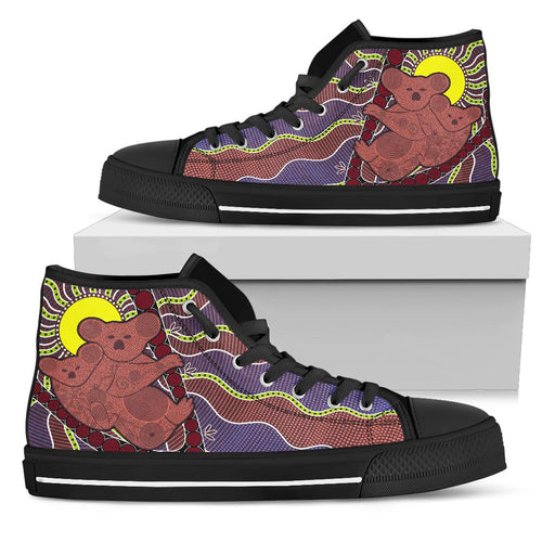 canvas-shoes-koala-shoes-aboriginal-patterns-high-top