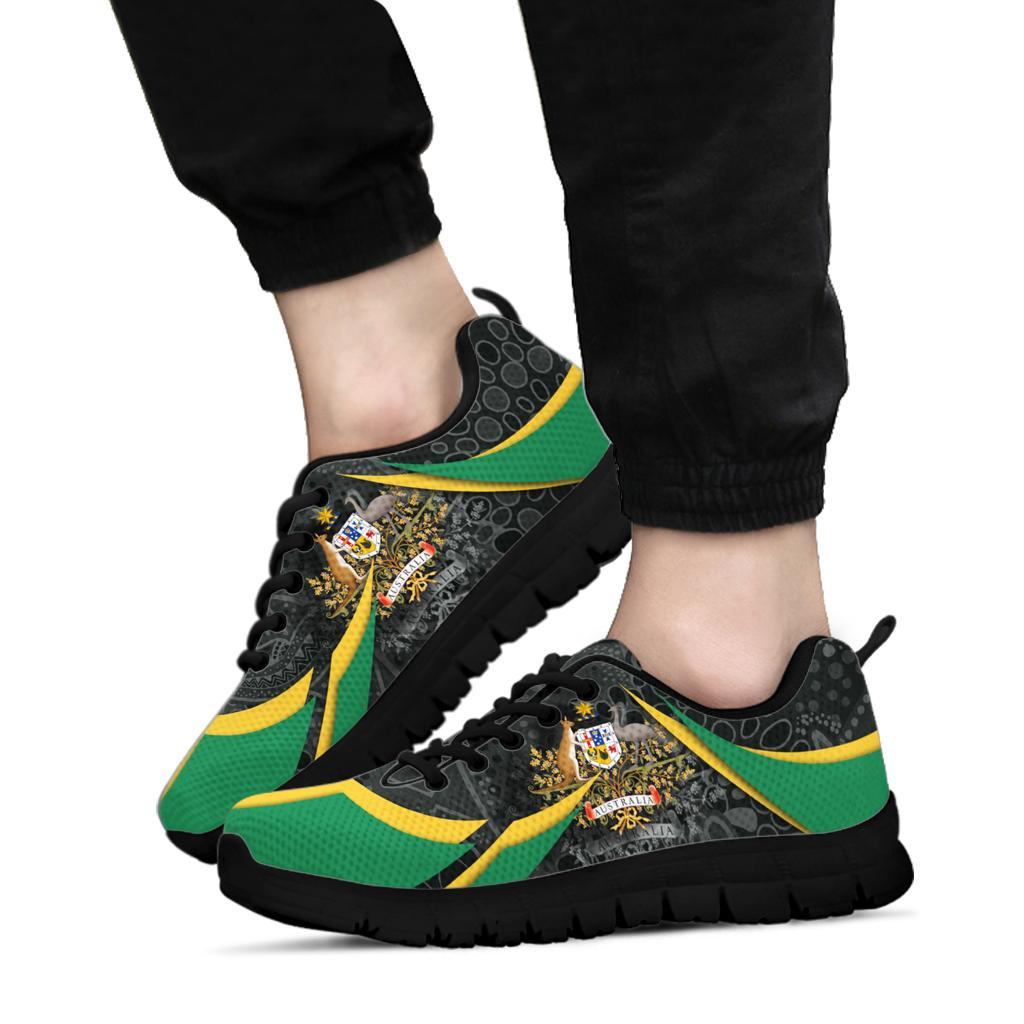 aboriginal-sneakers-australian-coat-of-arms-aussie-spirit-green