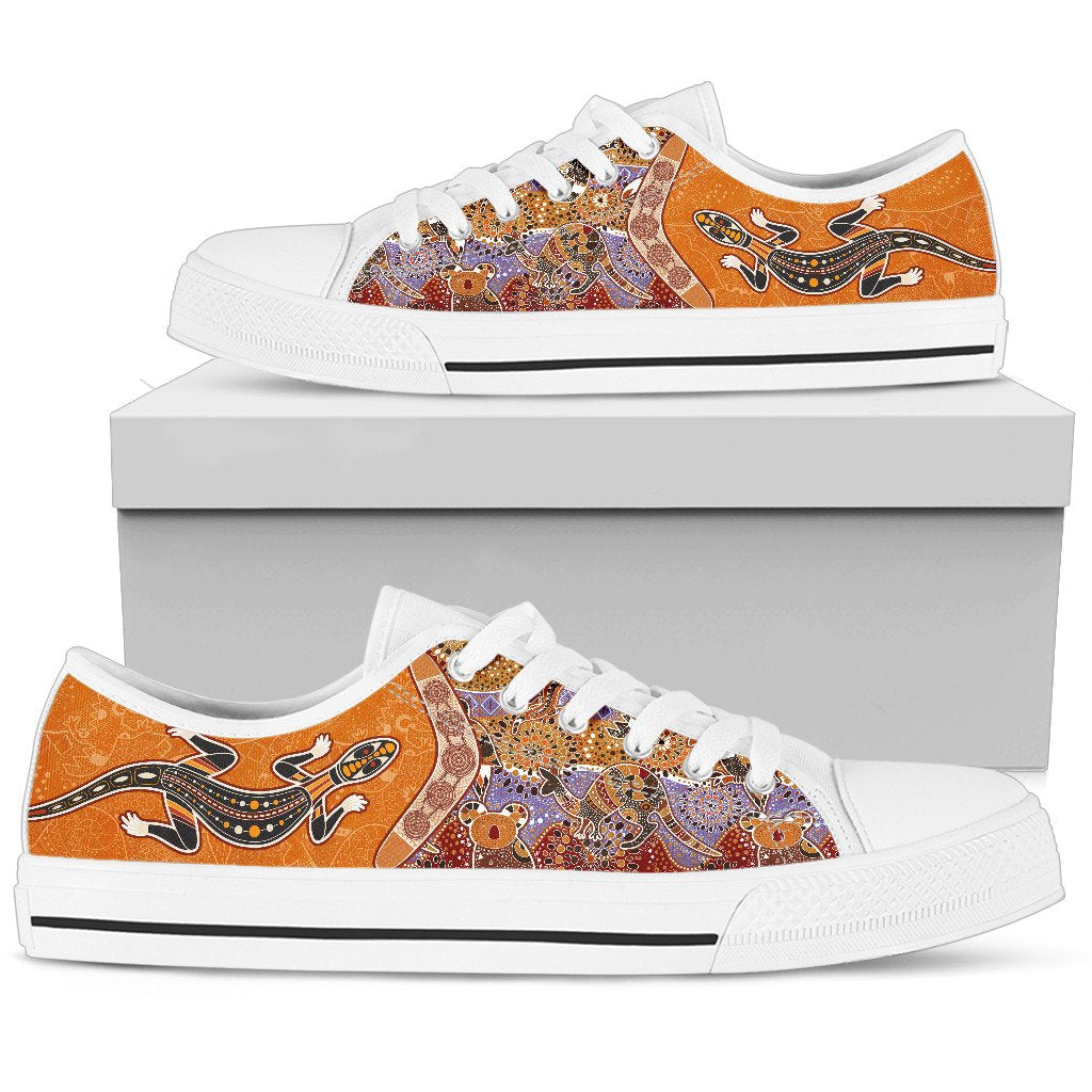 canvas-shoes-aboriginal-patterns-shoes-boomerang-lizard-low-top