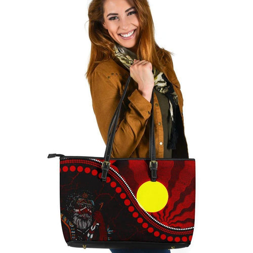 aboriginal-leather-tote-bag-indigenous-people-and-sun