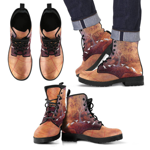 leather-boots-kangaroo-shoes-in-forest-painting