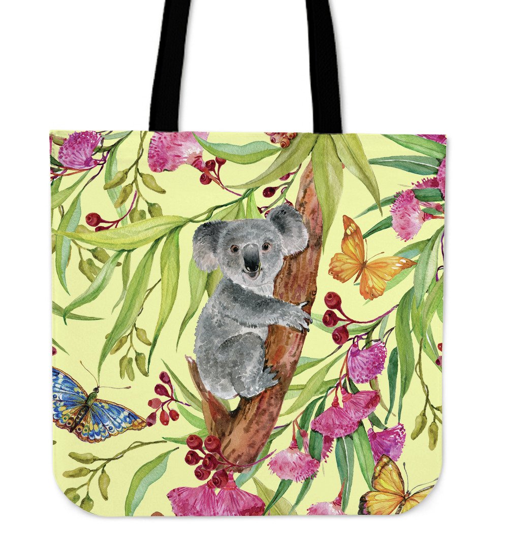 tote-bag-lone-pine-koala-bag-climbing-tree-painting-16-x-16-inches