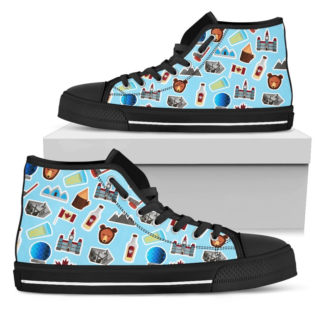 canada-symbols-pattern-4-hightop-canvas-shoes