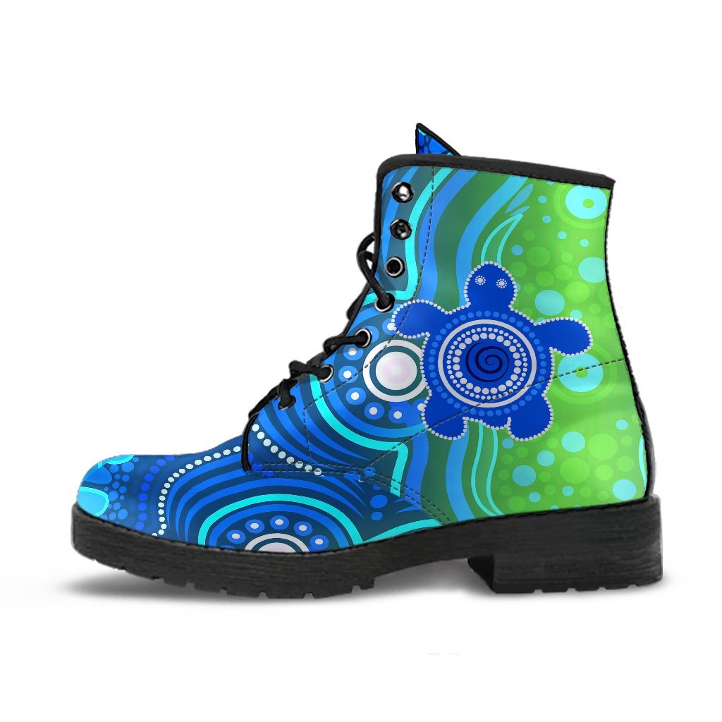1staustrali-aboriginal-leather-boots-aboriginal-turtle-family