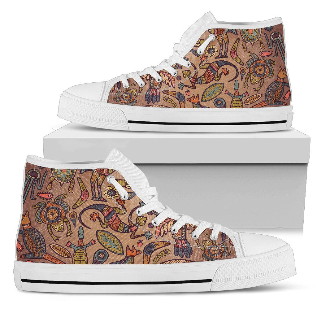 canvas-shoes-australian-animals-shoes-aboriginal-patterns-high-top
