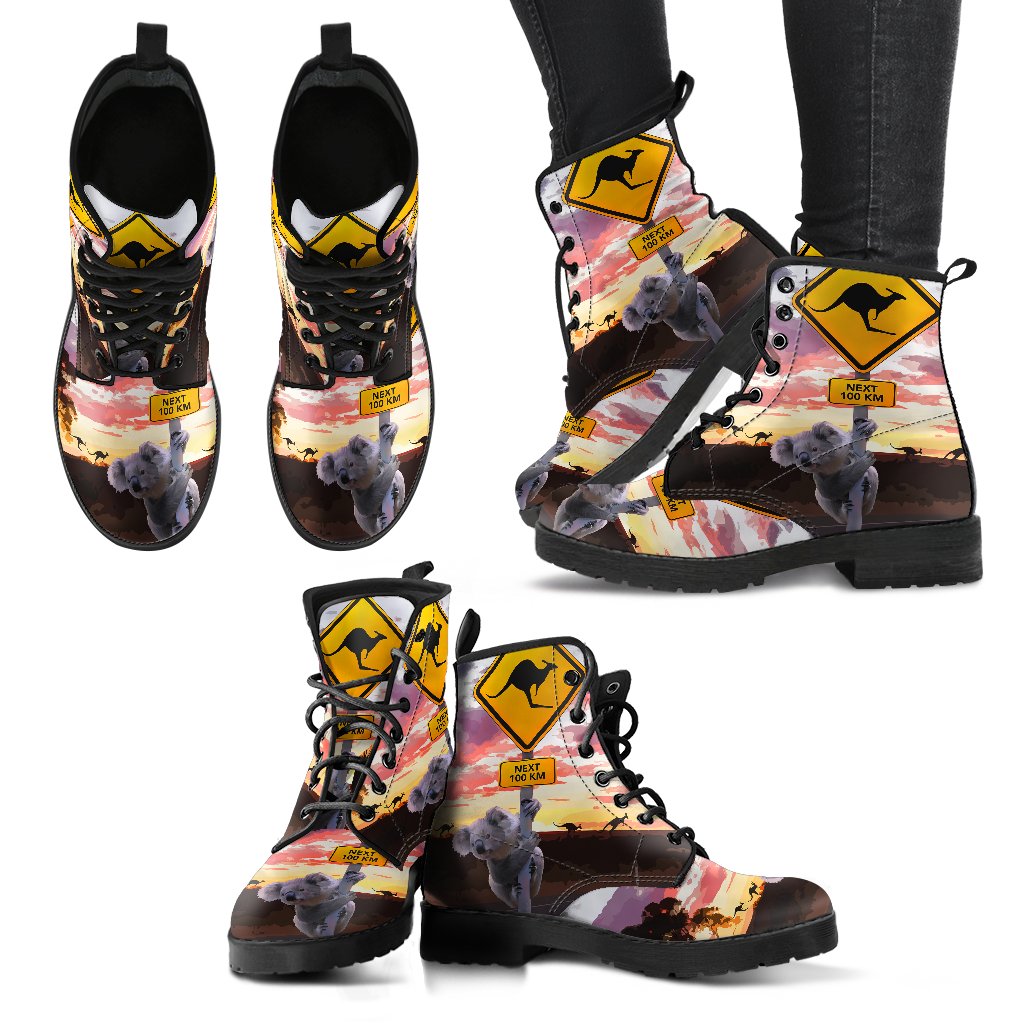 leather-boots-koala-shoes-kangaroo-sign-sunset-unisex