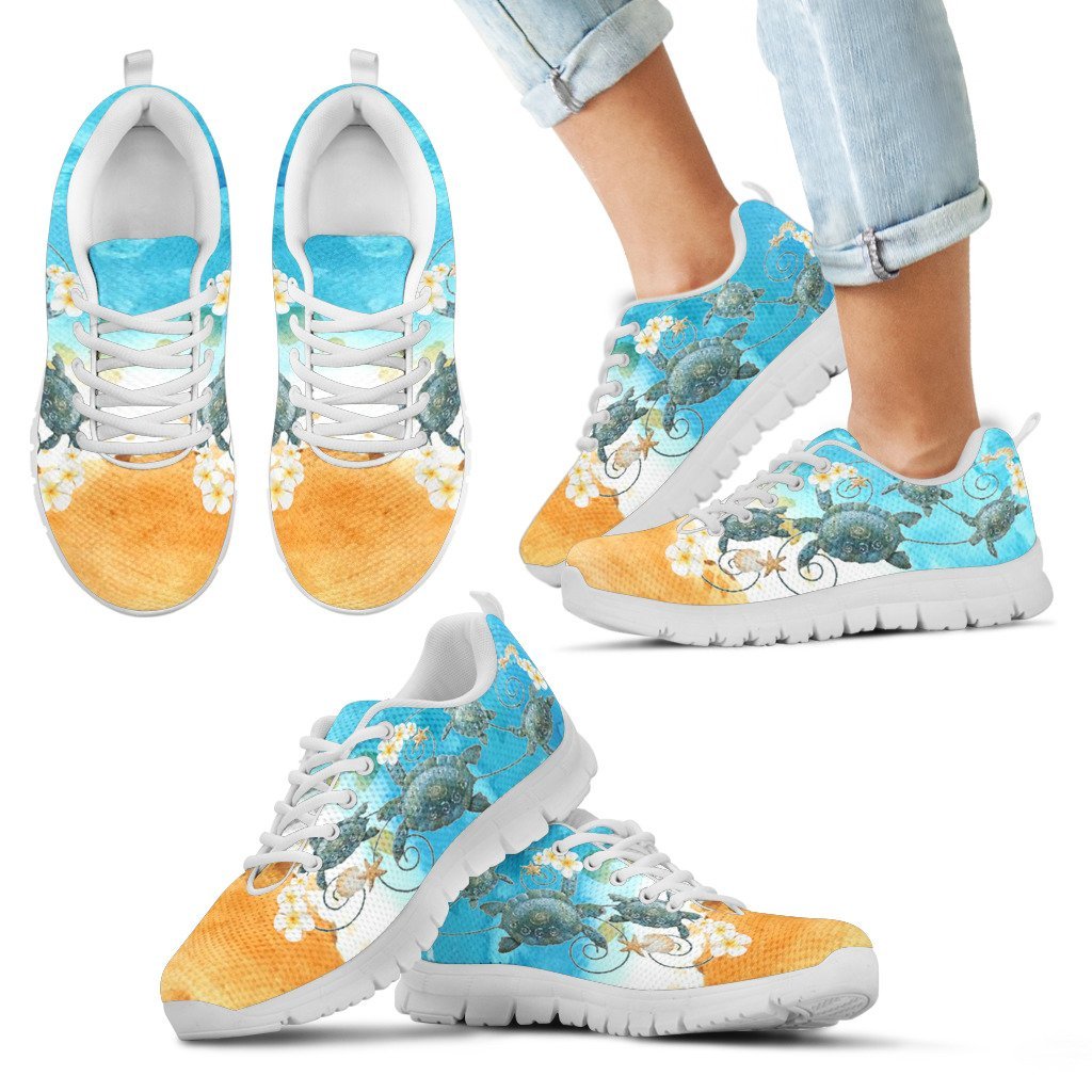 turtle-with-plumeria-on-beach-kids-mens-womens-sneakers-shoes
