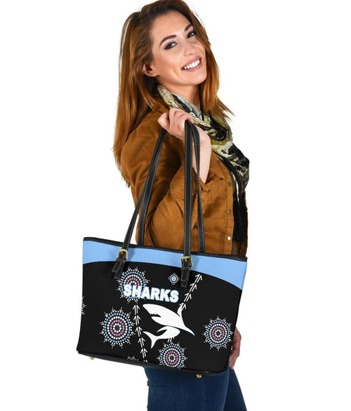 cronulla-small-leather-tote-sharks-simple-indigenous-black