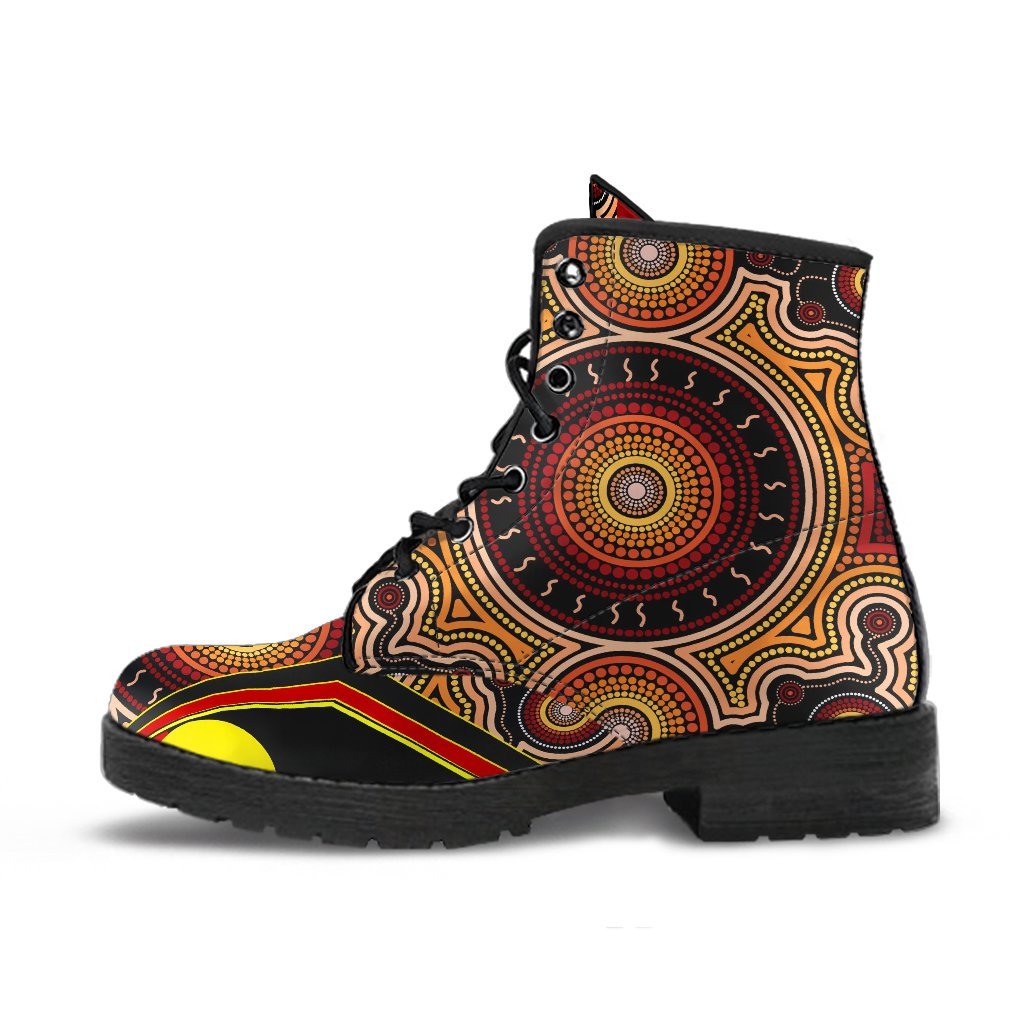 leather-boots-aboriginal-with-dot-painting-art