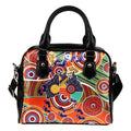 Aboriginal Shoulder Handbag - Australian Map Dot Painting - Vibe Hoodie