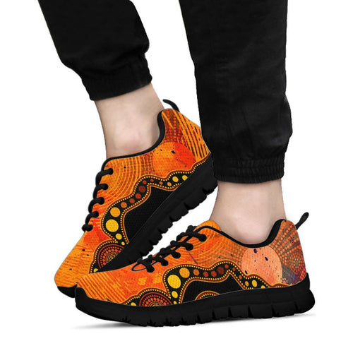 aboriginal-sneakers-australia-indigenous-flag-circle-dot-painting-art-golden