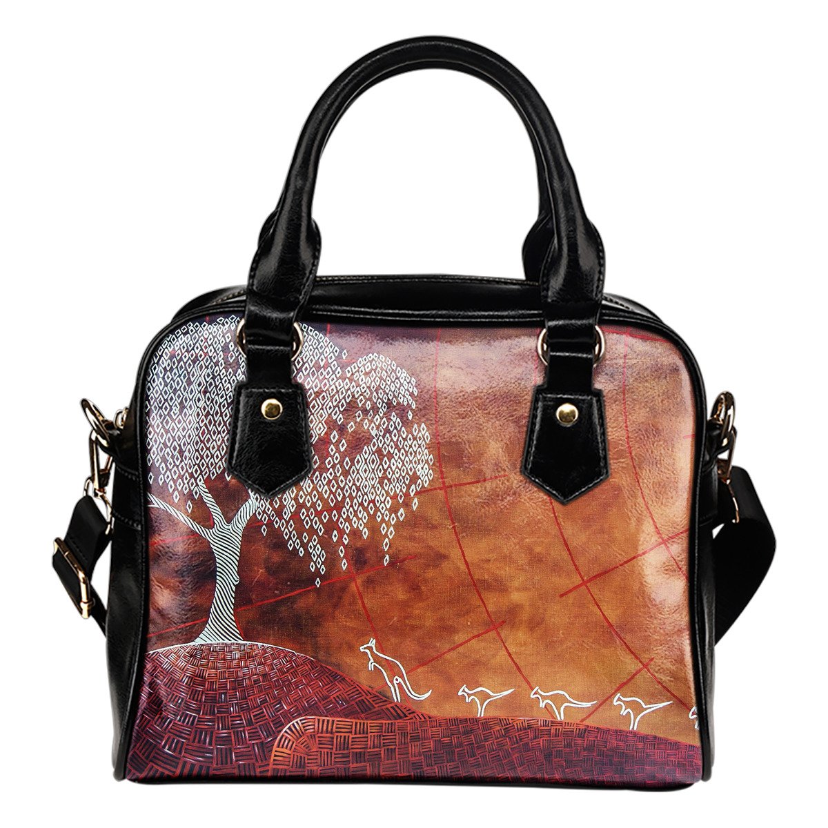 Shoulder Handbags - Kangaroo Handbags Tribe Painting - Vibe Hoodie