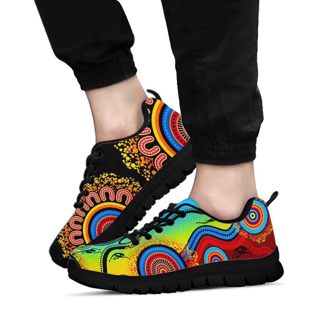 aboriginal-sneakers-flower-dot-painting-blue-dream