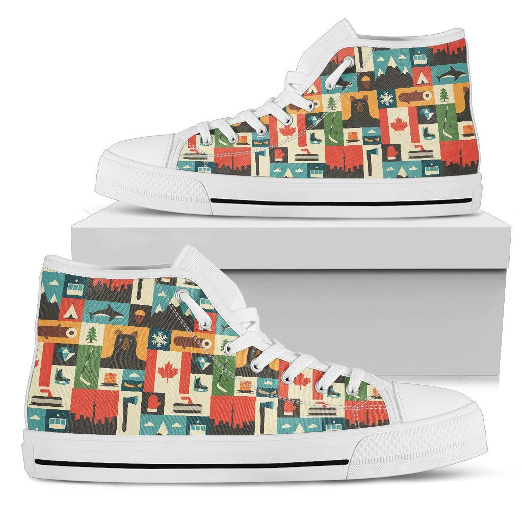 canada-symbols-pattern-2-hightop-canvas-shoes