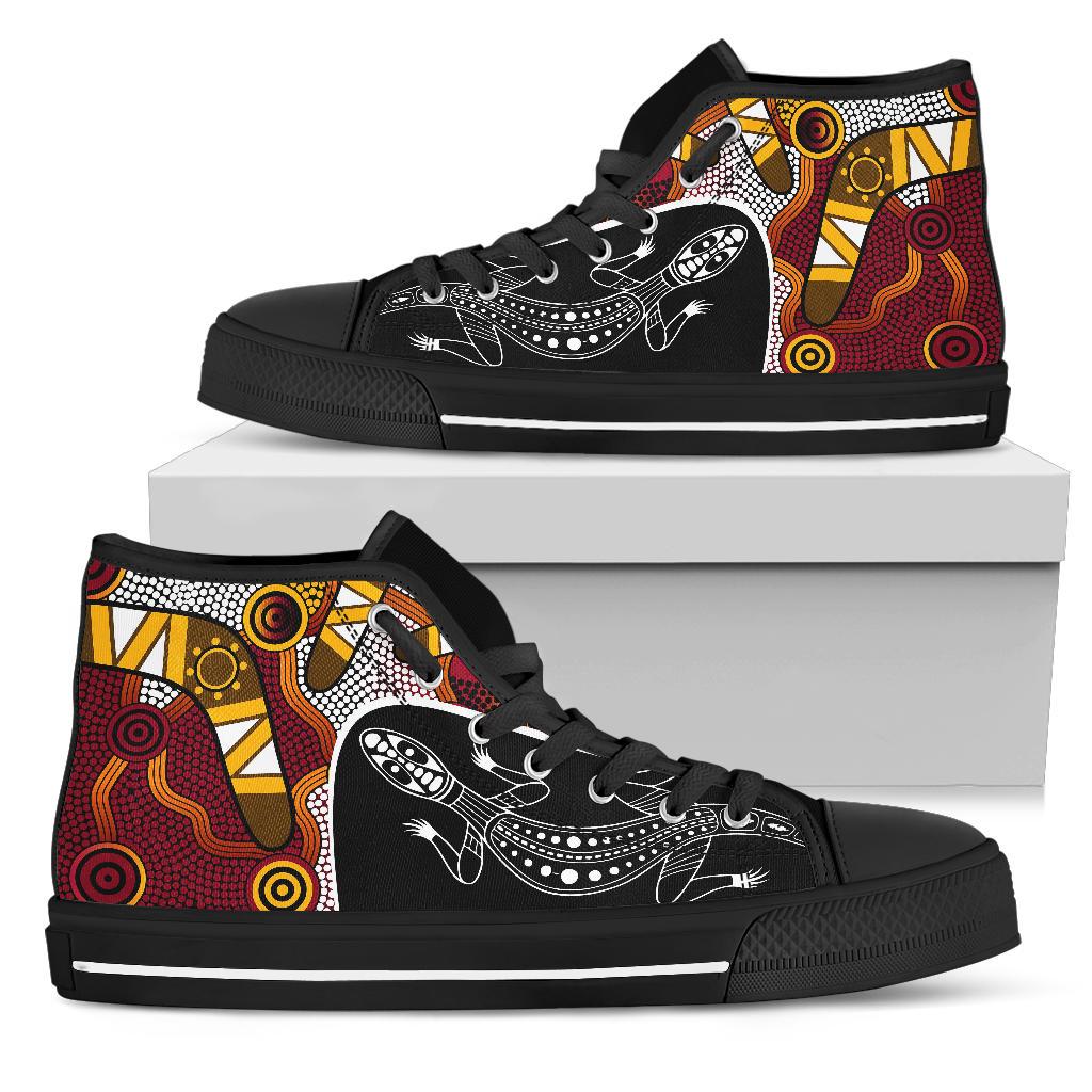 high-top-shoes-aboriginal-dot-painting-lizard-shoes