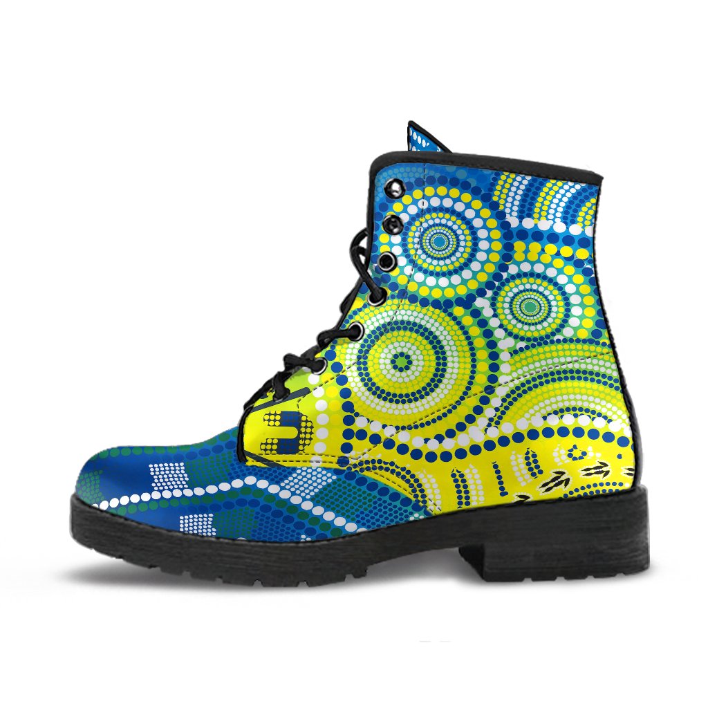 aboriginal-leather-boots-dot-painting-indigenous-circle-patterns