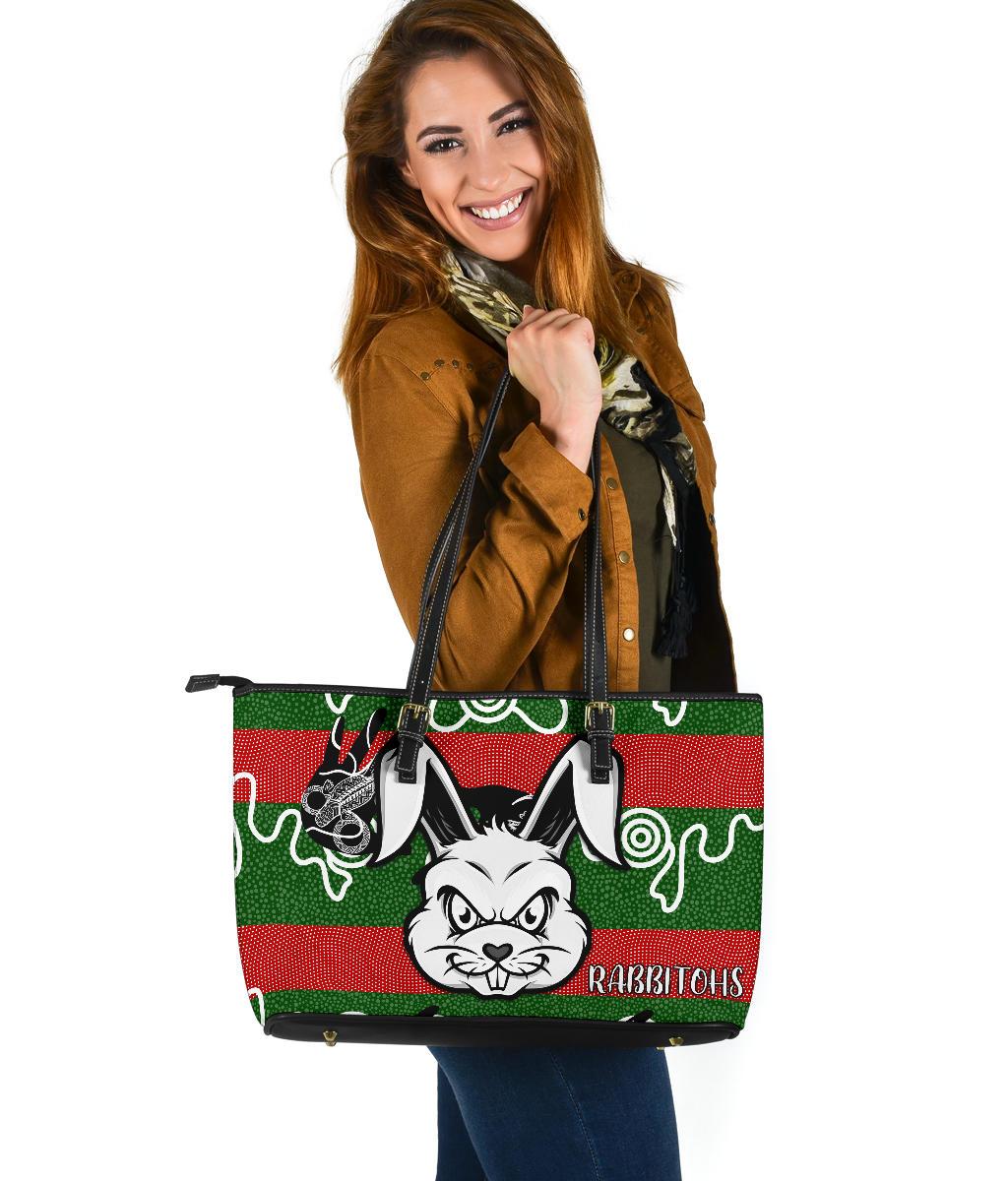 rabbitohs-indigenous-large-leather-tote-rabbit-head