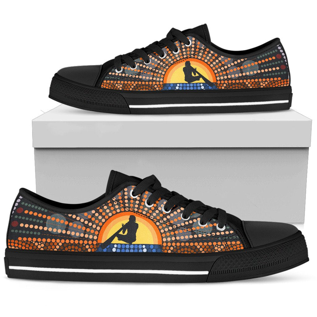 canvas-shoes-didgeridoo-australia-shoes-aboriginal-dot-painting-low-top