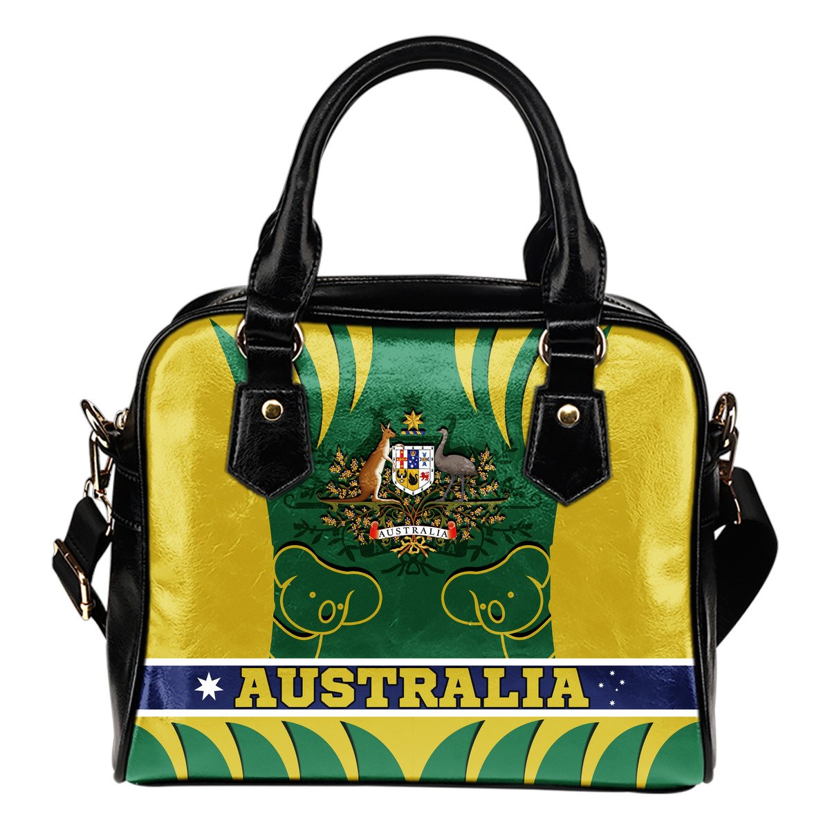 Shoulder Handbag - Australian Coat Of Arms Handbag Koala - Vibe Hoodie