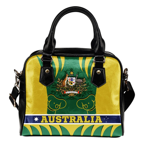 Shoulder Handbag - Australian Coat Of Arms Handbag Koala - Vibe Hoodie