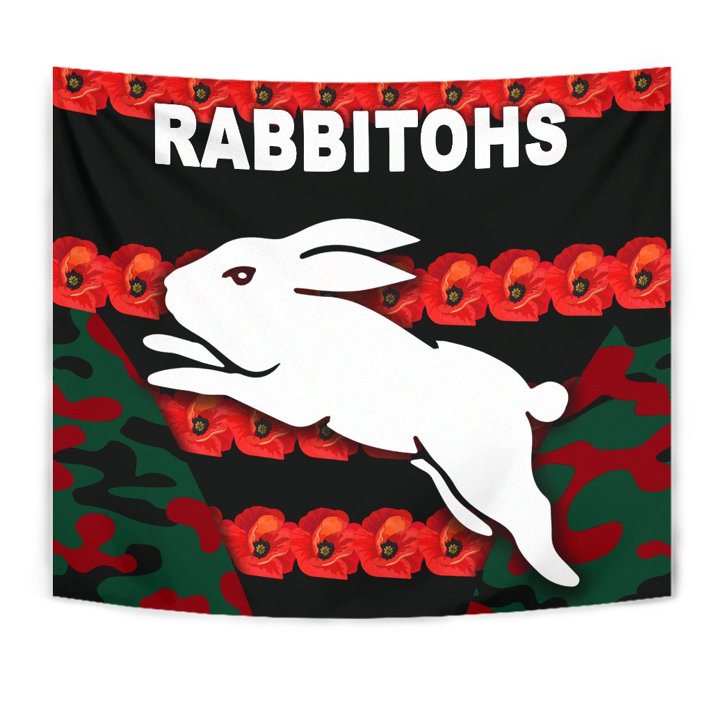 south-sydney-rabbitohs-tapestry-anzac-day-poppy-flower-vibes