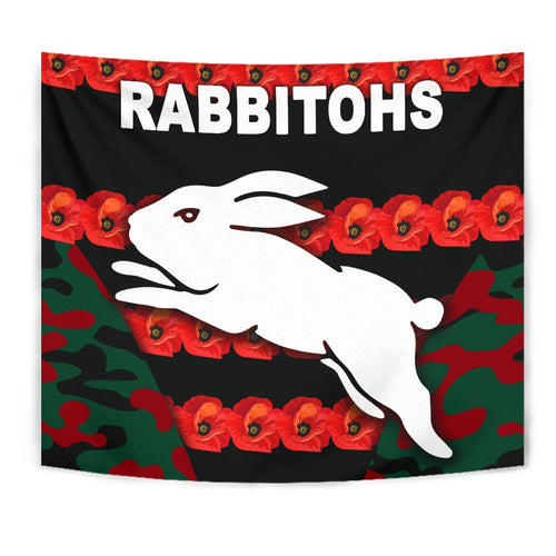 south-sydney-rabbitohs-tapestry-anzac-day-poppy-flower-vibes