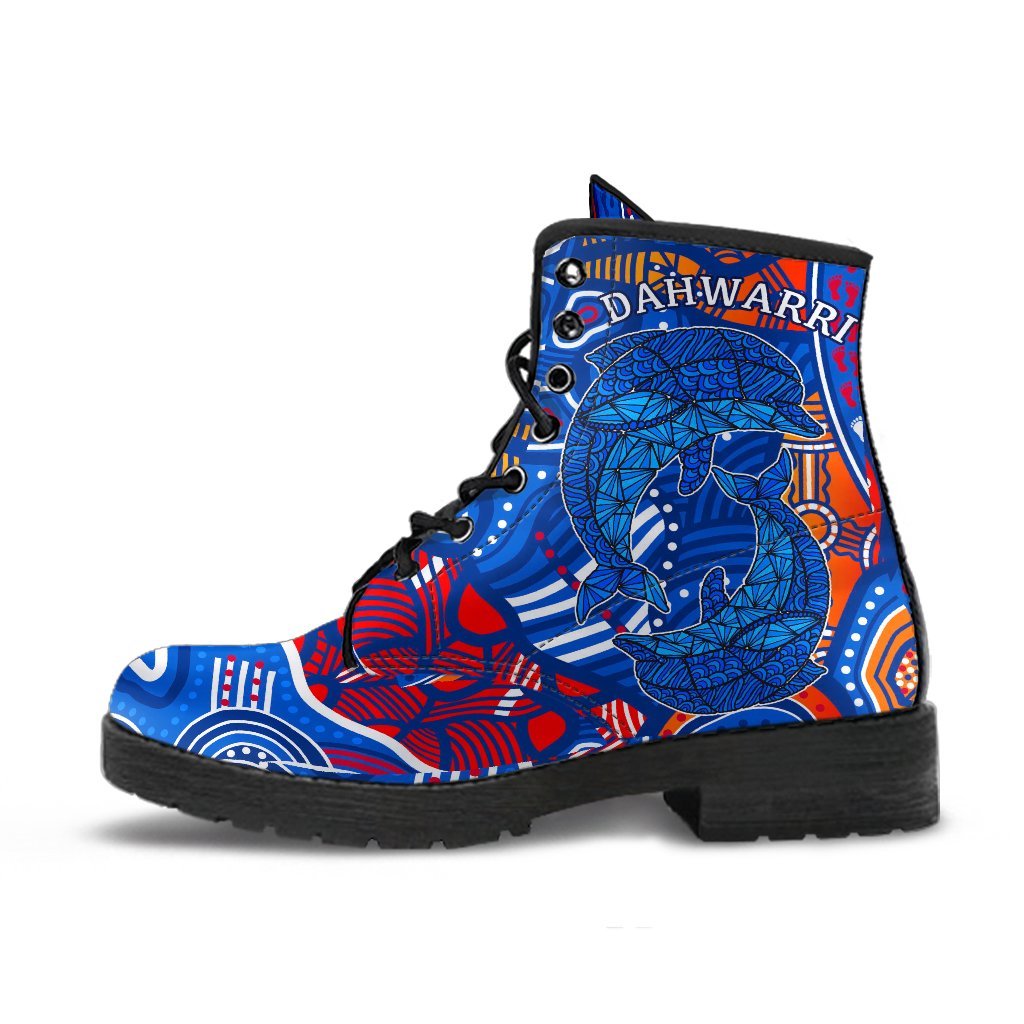 aboriginal-personalised-leather-boots-dolphin-ver01