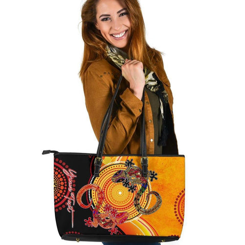 aboriginal-personalised-leather-tote-bag-couple-aboriginal-lizards