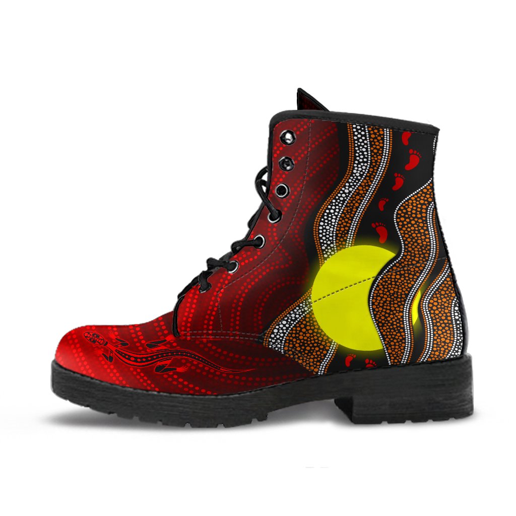 aboriginal-leather-boots-aboriginal-flag-lizard-dot-painting-style