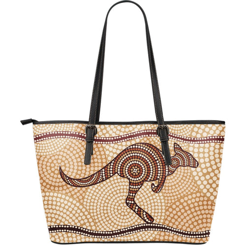 leather-tote-aboriginal-dot-painting-bag-kangaroo-patterns-16-x-5-x-10-inches