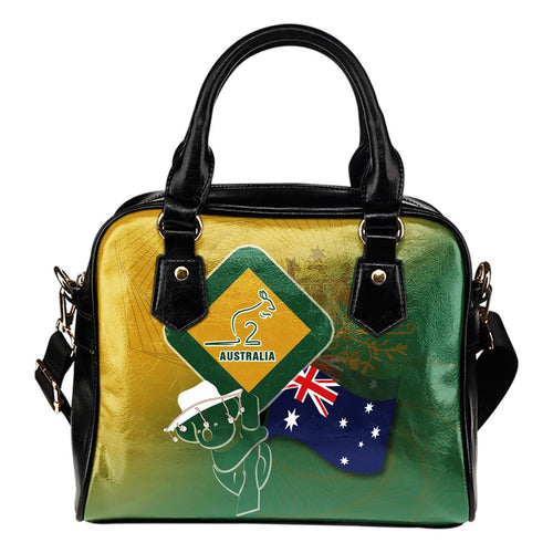 Shoulder Hangbag - Aus Flag and Coat Of Arms Bag Kangaroo and Koala Sign- - Vibe Hoodie