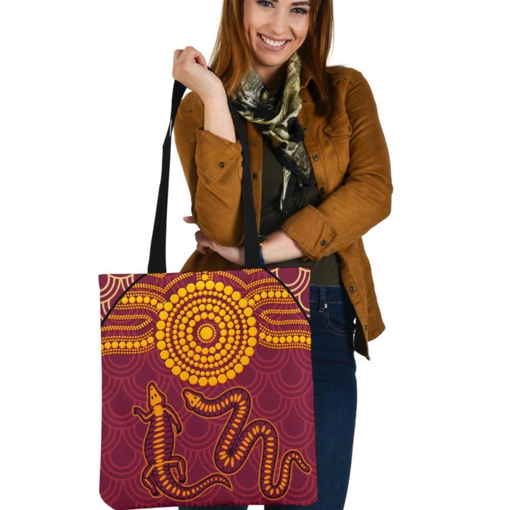 aboriginal-tote-bags-aboriginal-snake-and-alligator