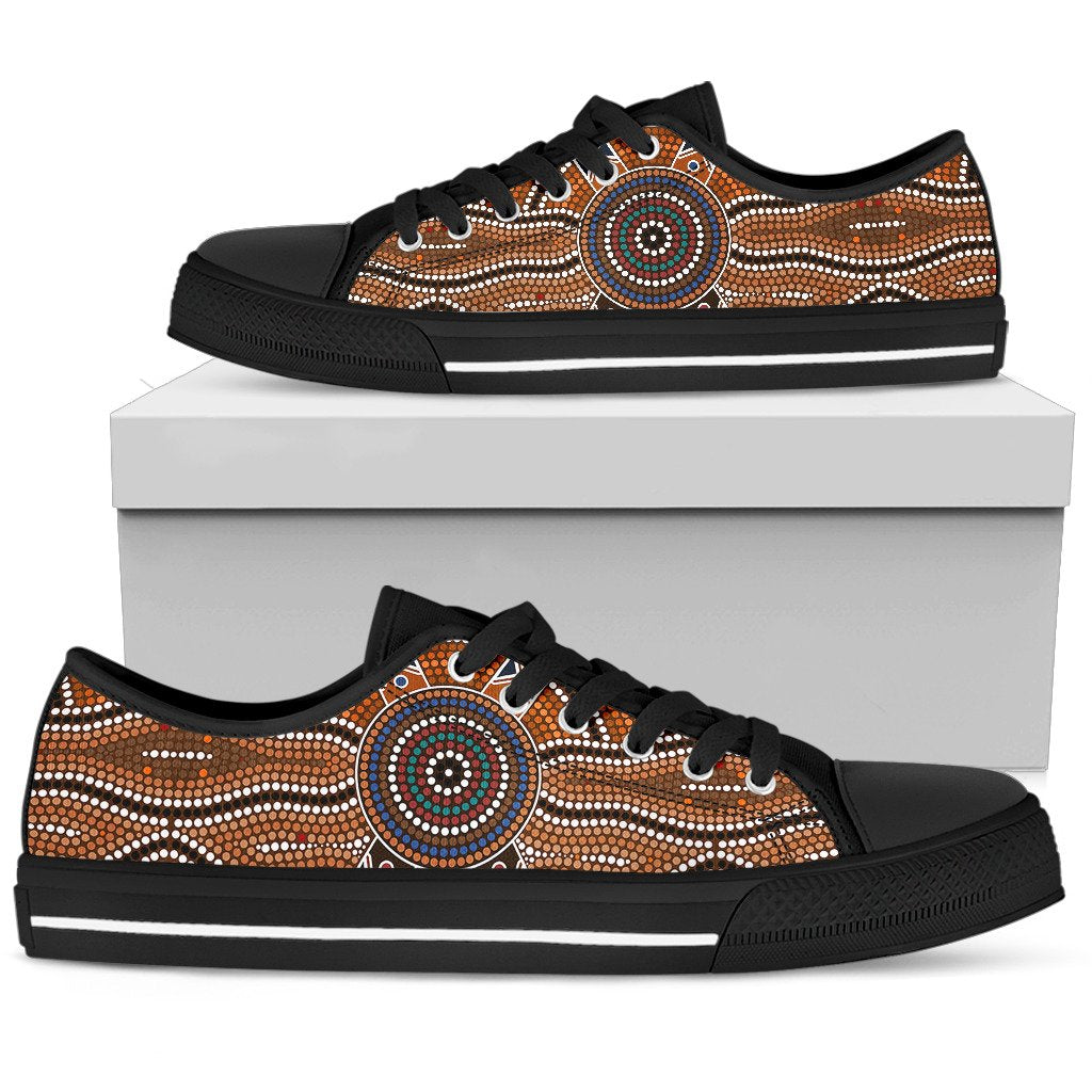 canvas-shoes-aboriginal-dot-painting-shoes-ver01-low-top