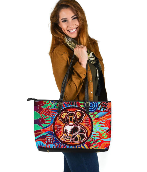 aboriginal-leather-tote-bag-koala-and-hand-art-dot-painting-bag