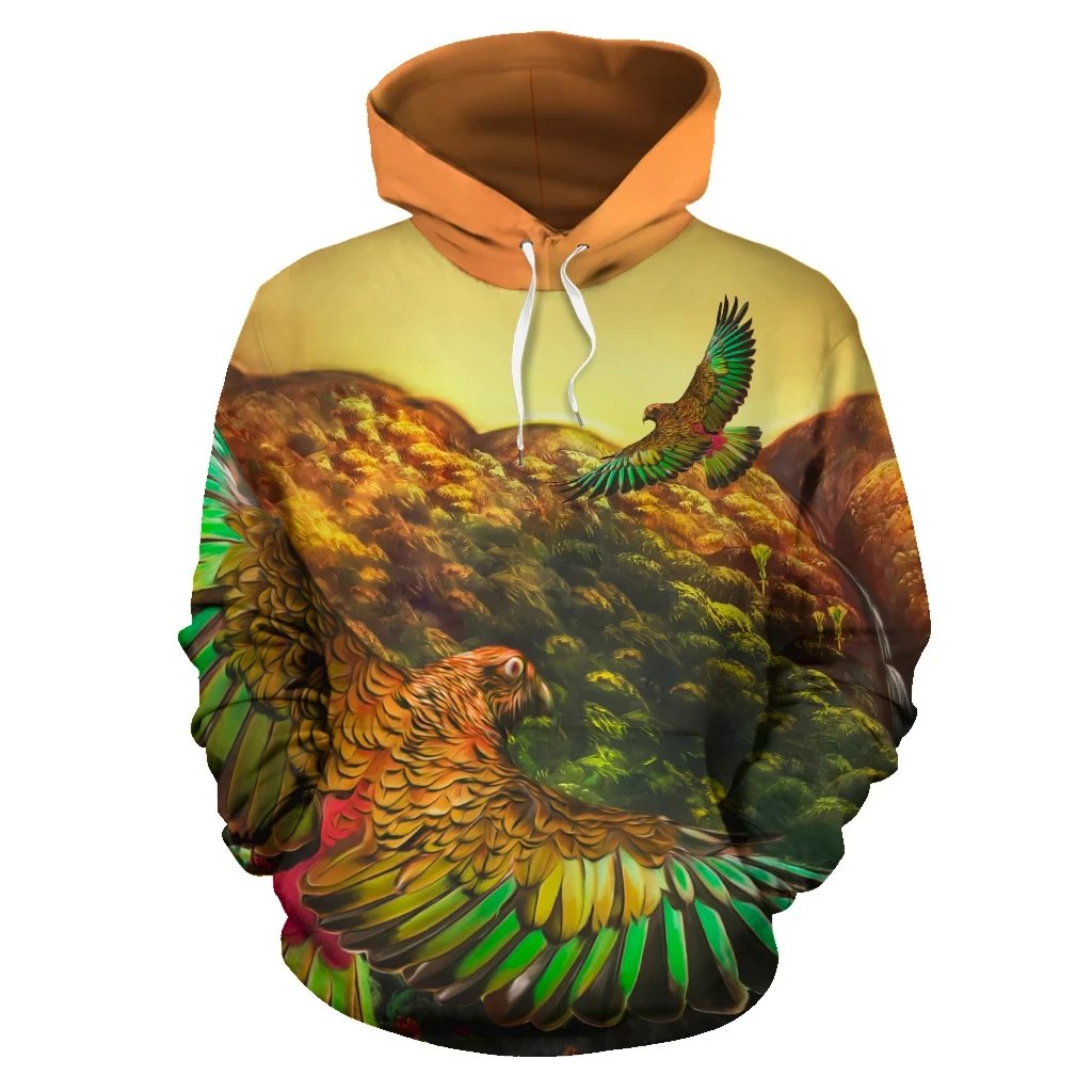new-zealand-kea-bird-flying-at-sunset-hoodie