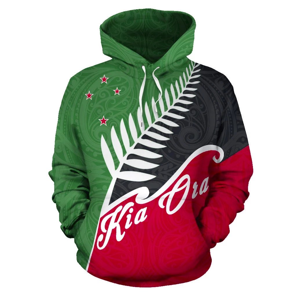 kia-ora-new-zealand-with-silver-fern-hoodie-green