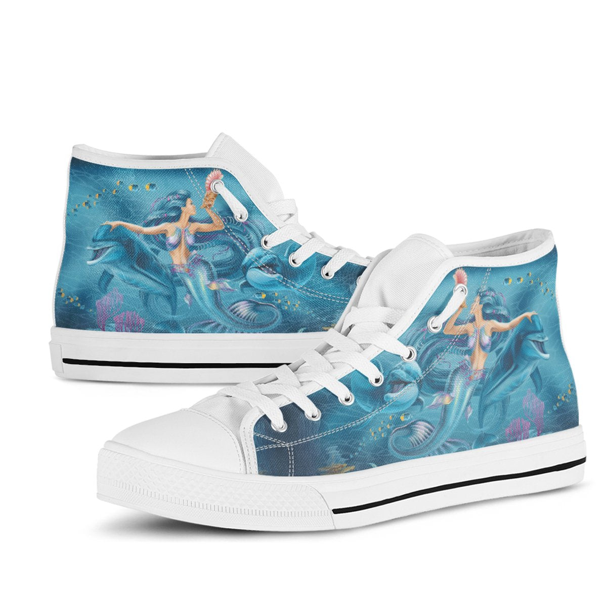 high-top-shoes-australia-beautiful-mermaid-with-dolphin