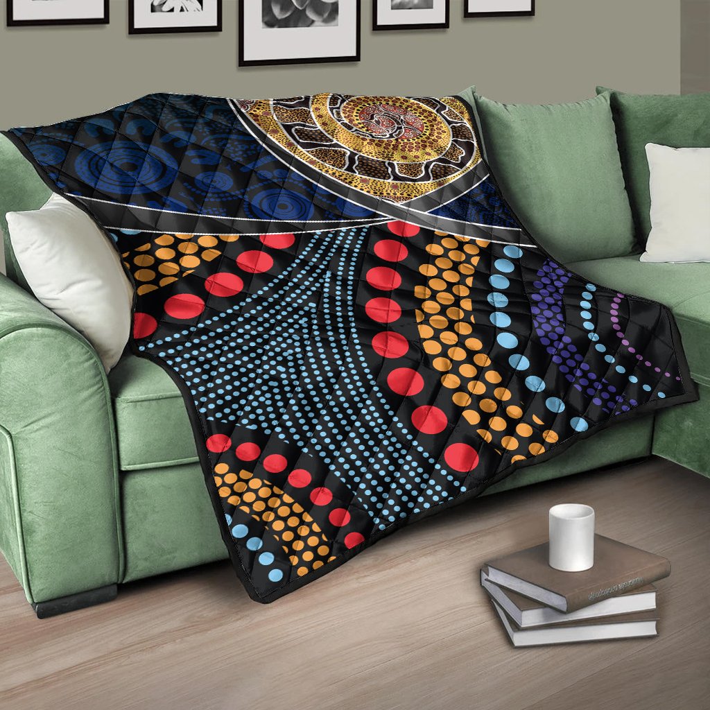 premium-quilts-aboriginal-dot-panting-art-with-snake