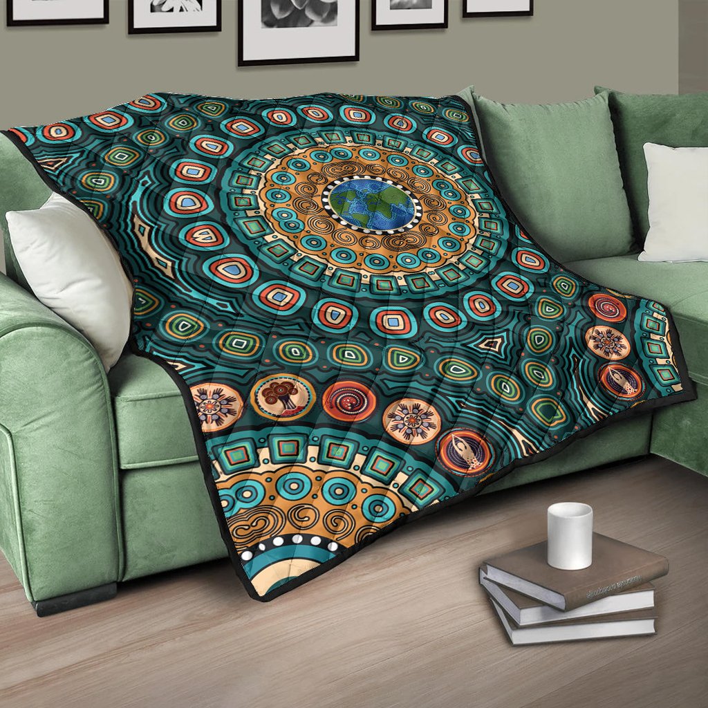 premium-quilt-aboriginal-green-dot-painting-with-earth