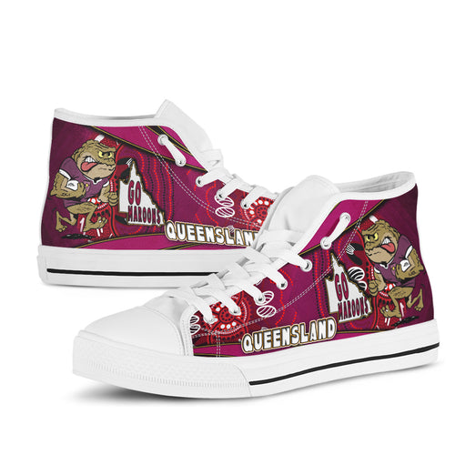queensland-rugby-league-team-high-top-shoes-queensland-maroons-mascot-aboriginal-art-state-of-origin-high