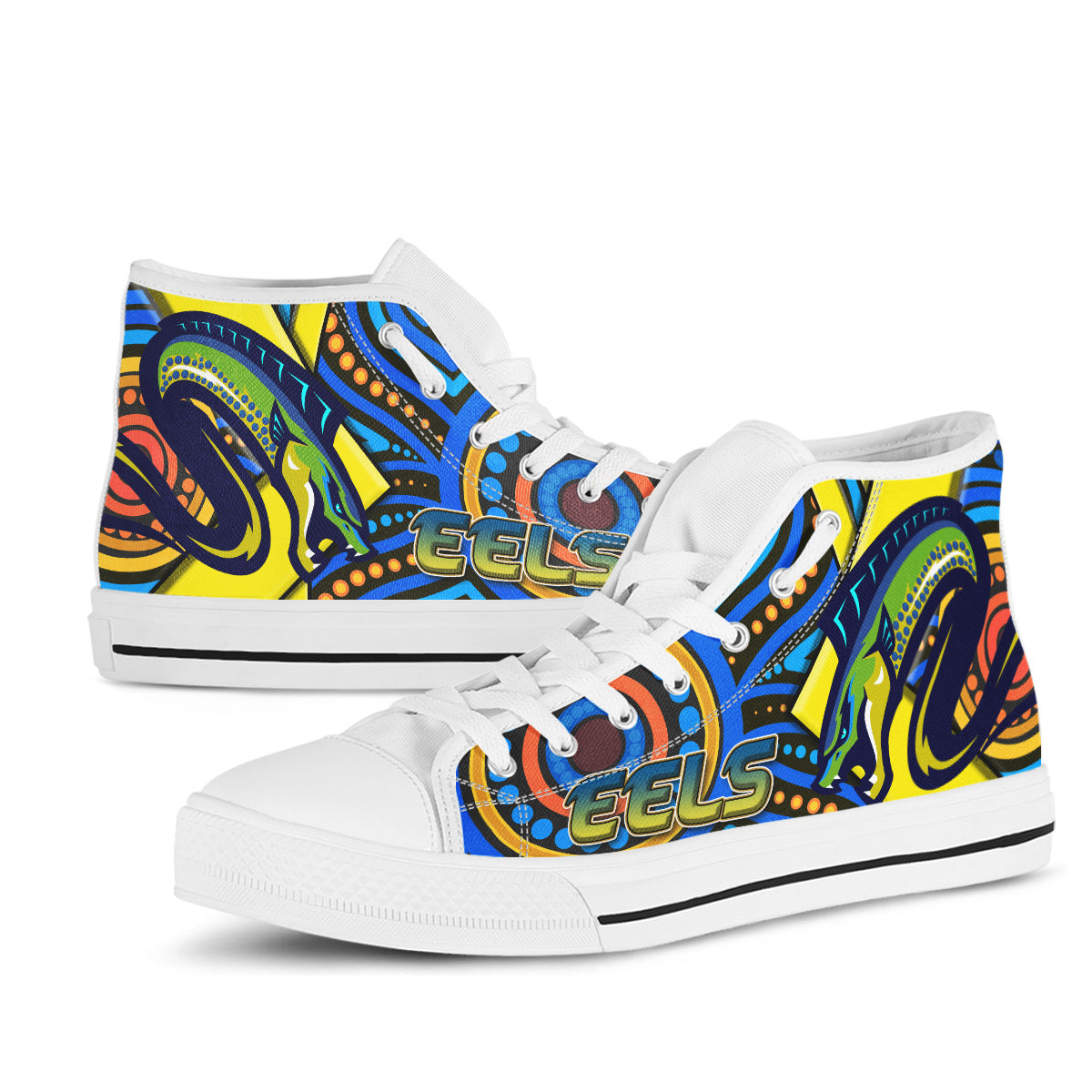 eels-rugby-high-top-shoes-electric-eel-with-aboriginal-patterns