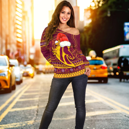custom-personalised-broncos-christmas-off-shoulder-sweater-brisbane-indigenous