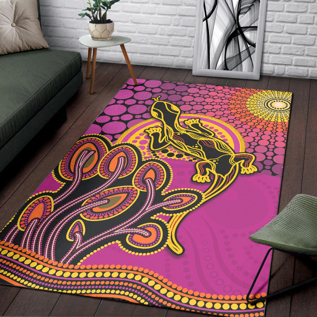 aboriginal-lizard-area-rug-tree-on-the-hill-sunshine