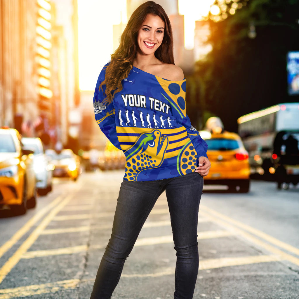 (Custom Personalised) Eels Anzac 2022 Women Off Shoulder Sweater Lest We Forget LT13