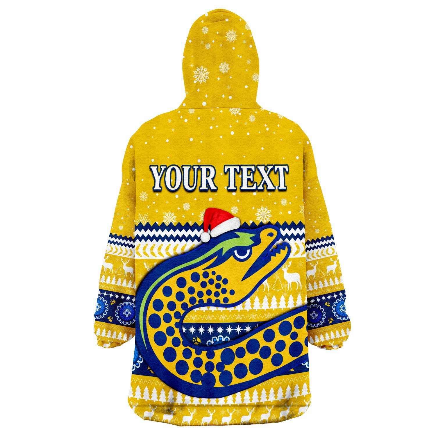 custom-personalised-eels-rugby-wearable-blanket-hoodie-christmas-parramatta-gold