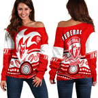 Federal Football Club Off Shoulder Sweater Indigenous | Vibehoodie.co