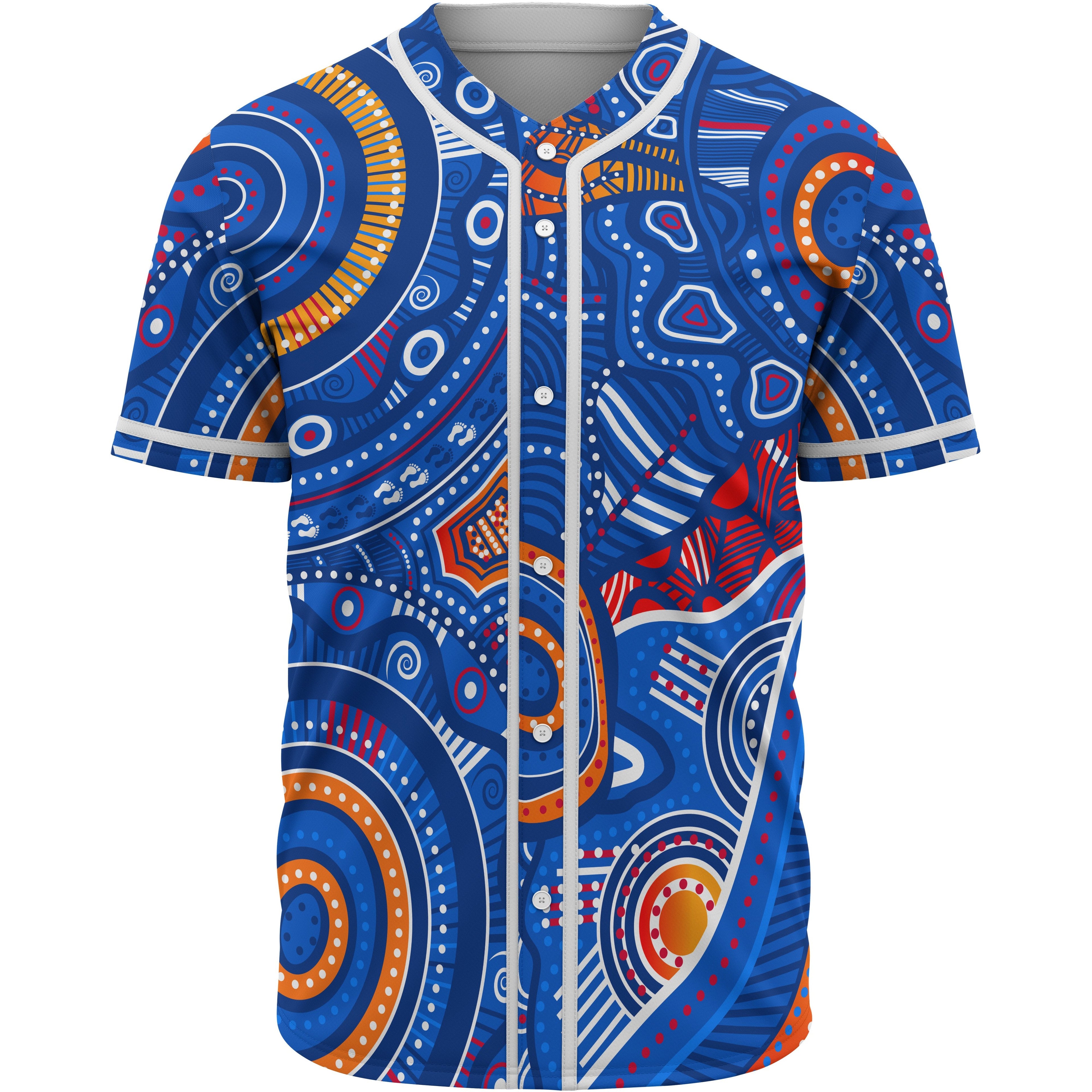 aboriginal-baseball-shirt-indigenous-footprint-patterns-blue-color