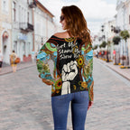 (Custom Personalised) NAIDOC 2022 Women Off Shoulder Sweater Proud History of Getting Up Standing Up and Showing Up LT13