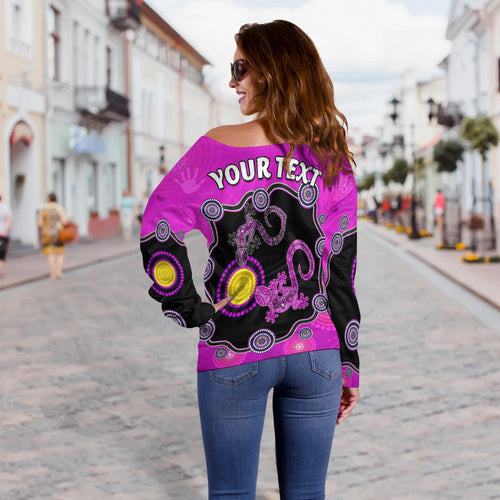 custom-personalised-aboriginal-lizard-off-shoulder-sweater-attracted-australia-version-purple